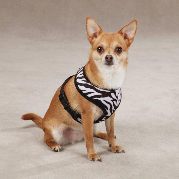 East Side Collection Plush Animal Print Dog Harness - Zebra
